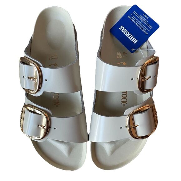 New w/Tage Birkenstock Arizona Big Buckle - High Shine Ecru -Size 41 US 10.10.5 - Picture 5 of 8